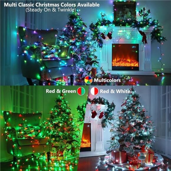 33ft 100 LED Color Changing Christmas Lights w/ Remote - Dimmable RGB Lights - Picture 3 of 7